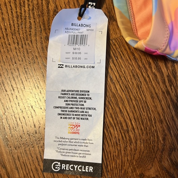 Billabong bikini bottom swim full pant M/10 - Picture 3 of 5